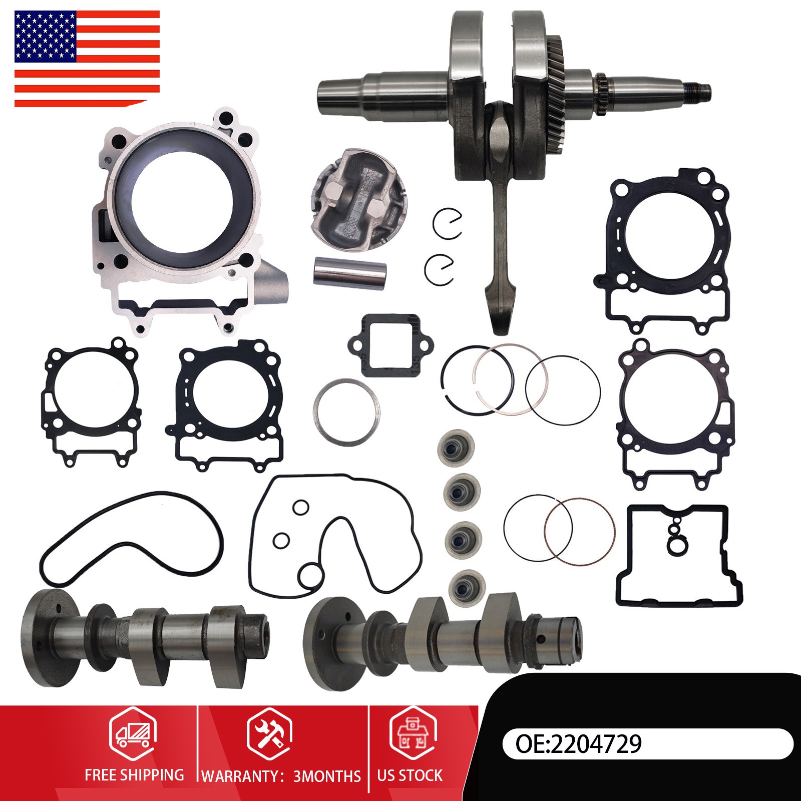for Polaris Sportsman 570 2014-17 Crankshaft Cylinder Camshaft kit 2204729