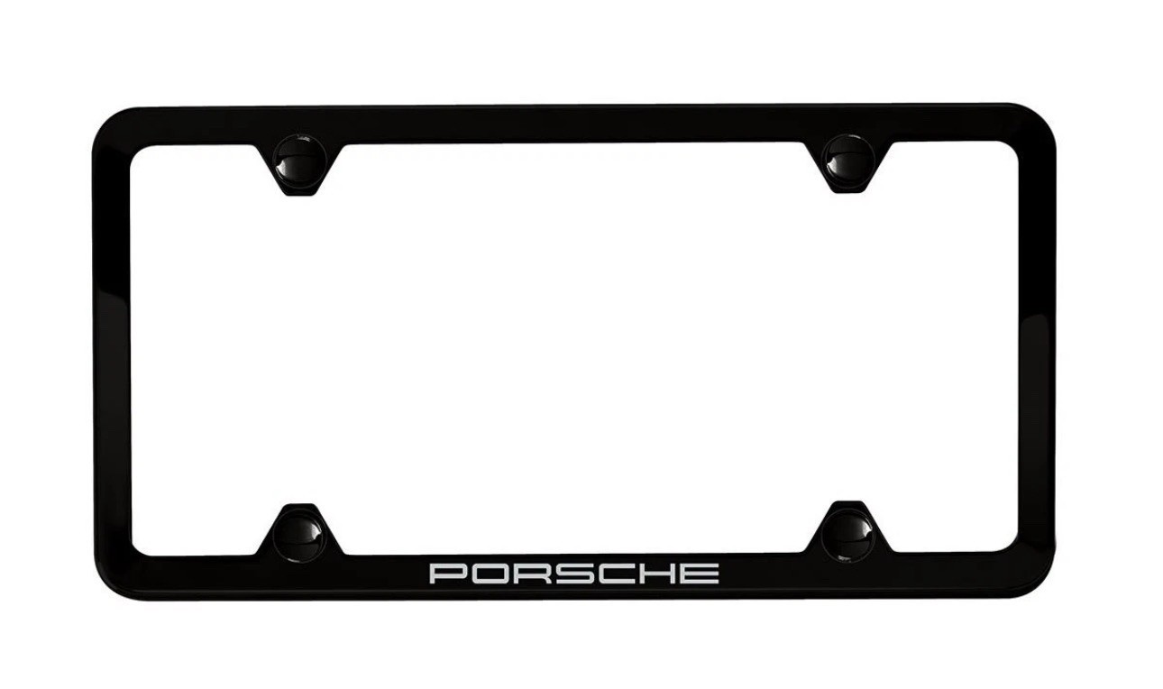 Slimline License Plate Holder Black Porsche