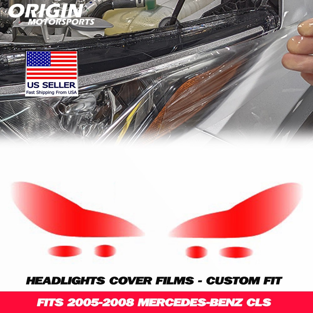 PreCut Headlights Protection Clear Covers Bra Film Kit PPF Fits 2005-2008 CLS