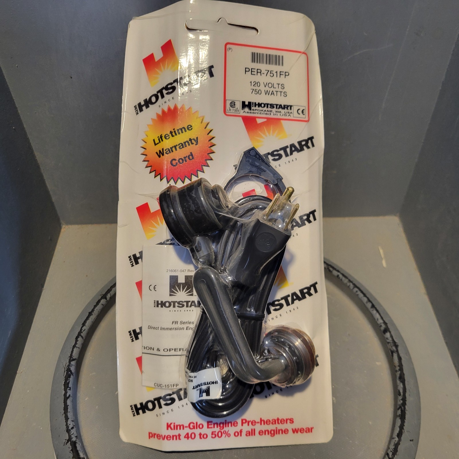 Kim Hotstart Engine Block Heater, 120V, 750W, PER-751FP
