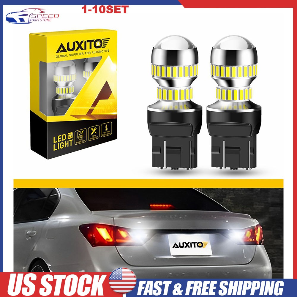 7443 LED Tail Brake Reverse Parking Turn Signal Light Bulbs White 6000K 2-20X