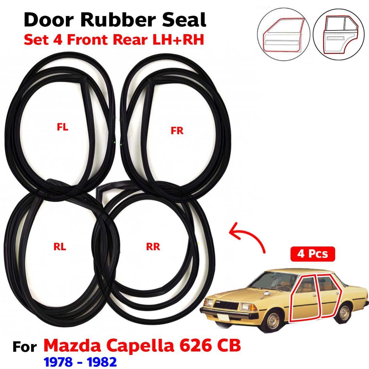 Door Rubber Seal Weatherstrip Set 4 Fits Mazda Capella 626 CB 4D Sedan 1978-82