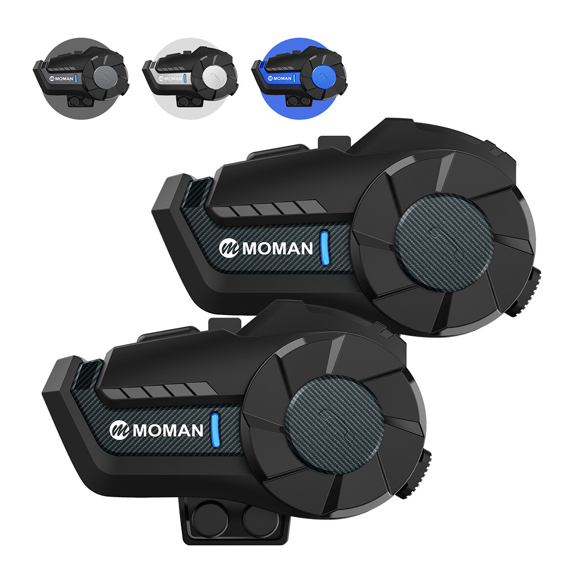 2 Packs Moman H2Pro Motorcycle Helmet Wireless Intercom Headset Noise Reduction