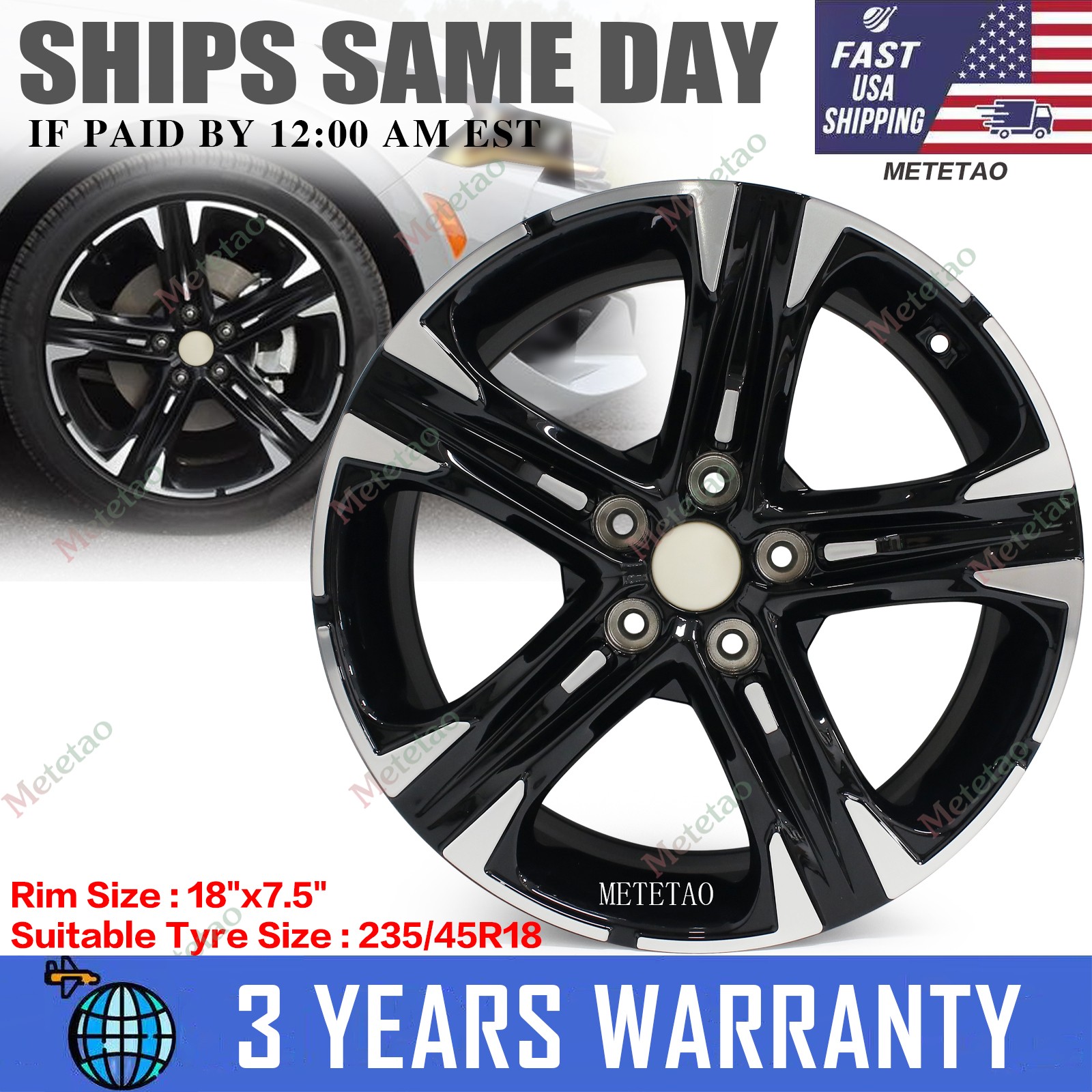 18 x 7.5 Replacement Alloy Wheel Rim For Kia K5 GT-Line 21-24 71027 52910L3310