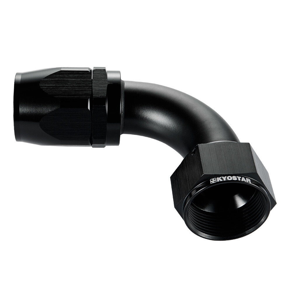 AN20 20AN 90 Degree Swivel Oil Fuel Line Hose End Fitting Adaptor Black Aluminum