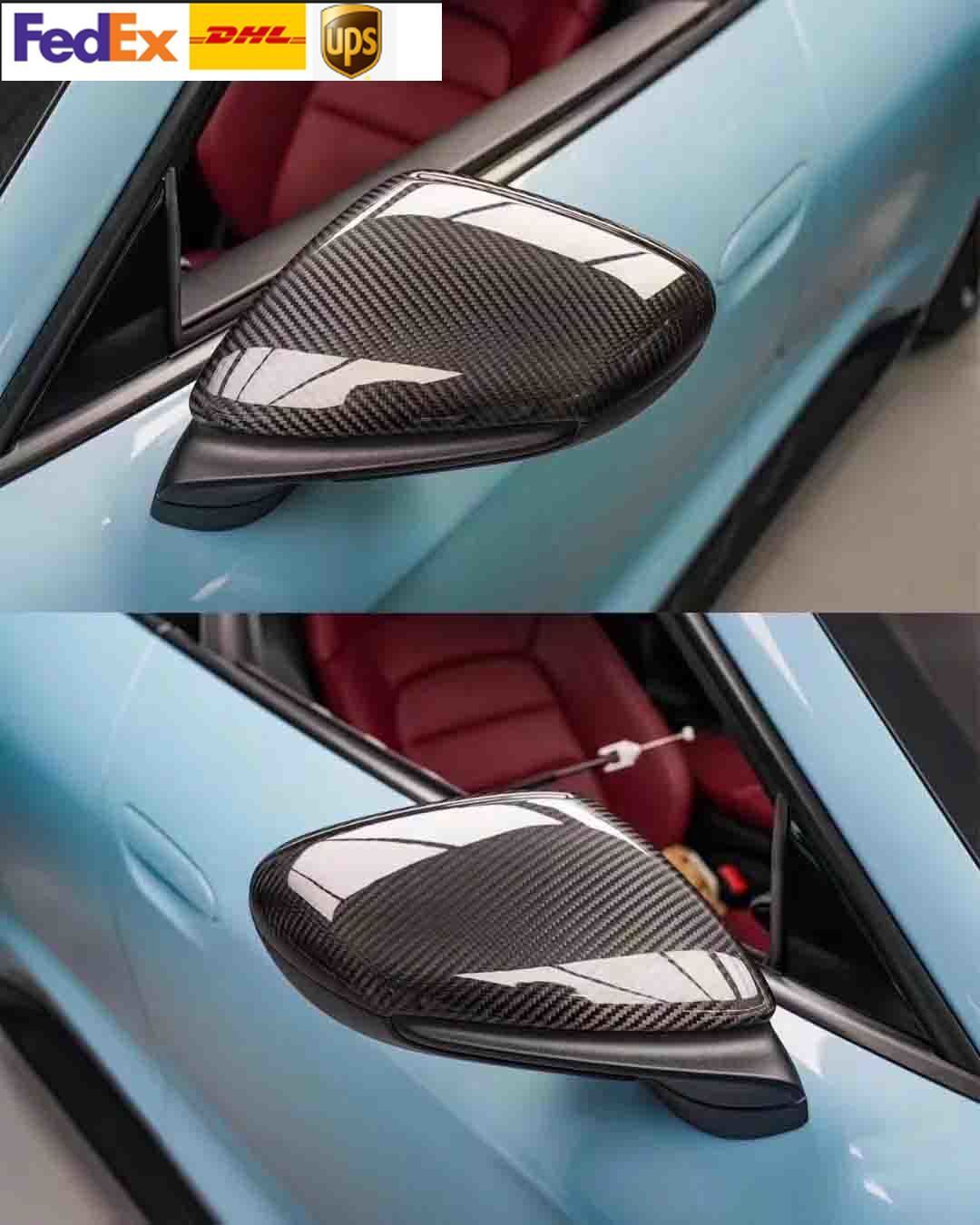 Carbon Fiber Car Side Mirror Cover Caps For Porsche Carrera 911 992 2020+