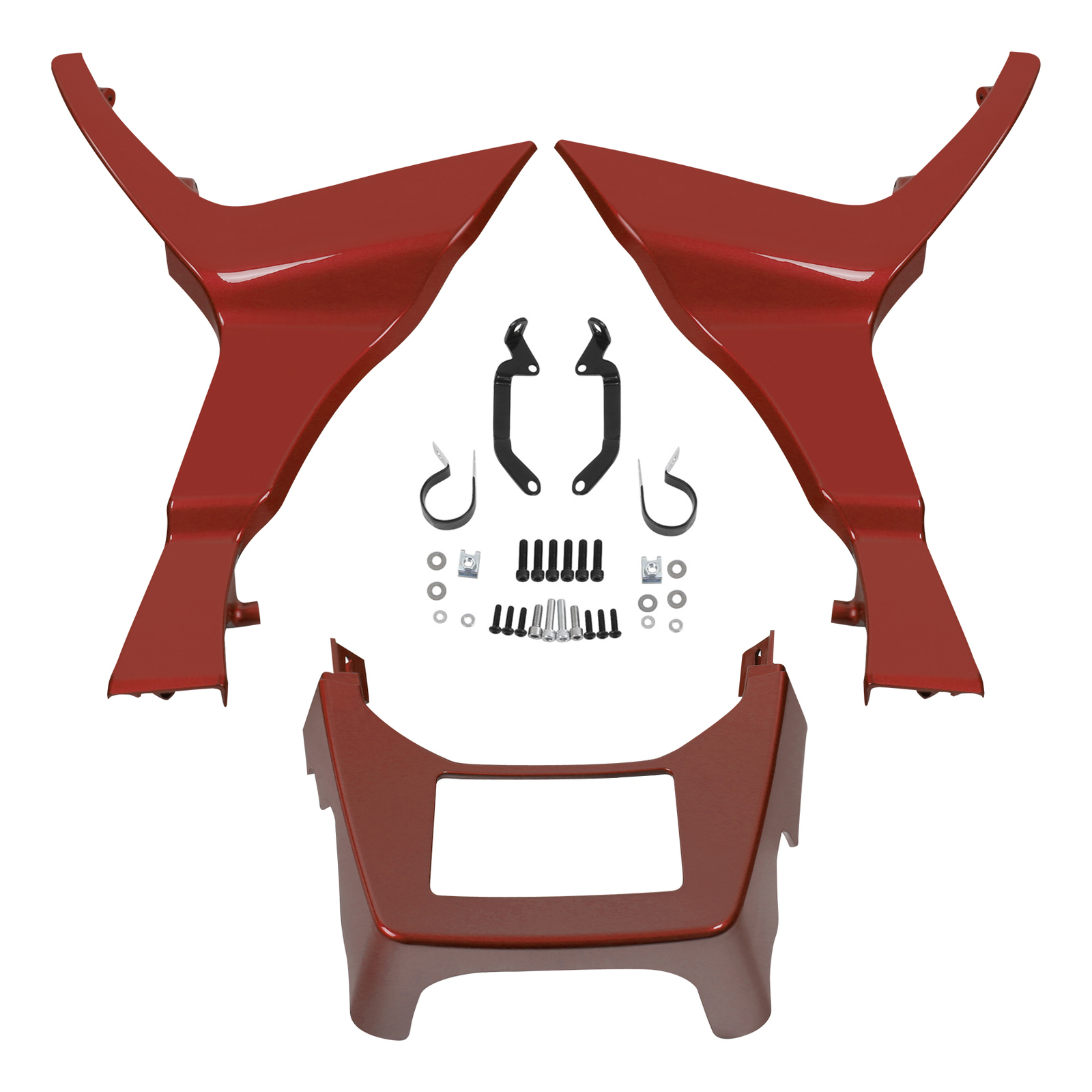 Side Fairing Chin Spoiler Cover Fit For Harley Road Glide 17-24  #Wicked Red