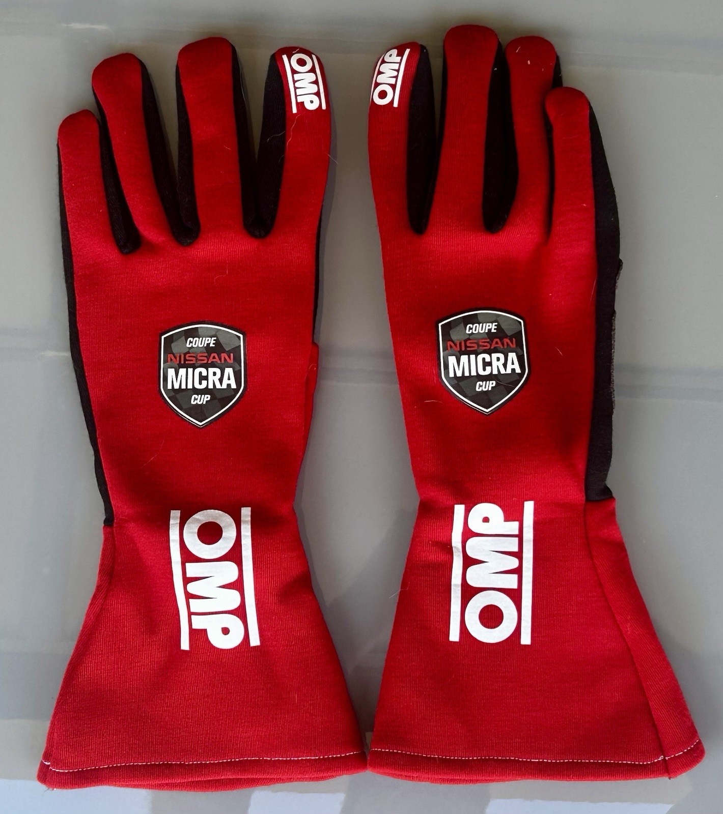 OMP Racing Gloves | FIA8856 Rated | RED Auto Racing Gloves -Micra Cup