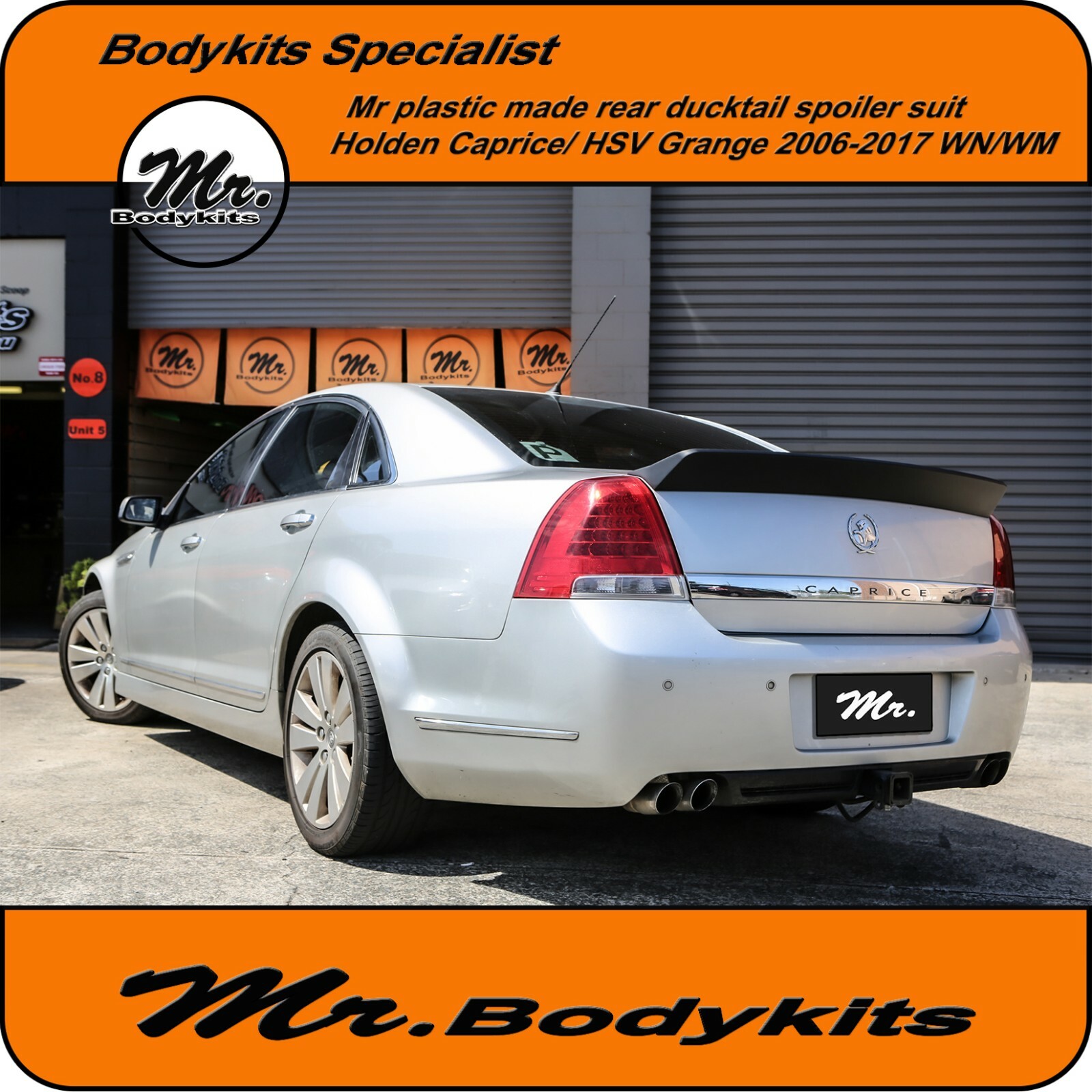Plastic Boot Ducktail Spoiler Wing For Holden Caprice/HSV Grange 06-17 WN/WM Plastic Boot Ducktail Spoiler Wing For Holden Caprice/HSV Grange 06-17 WN/WM