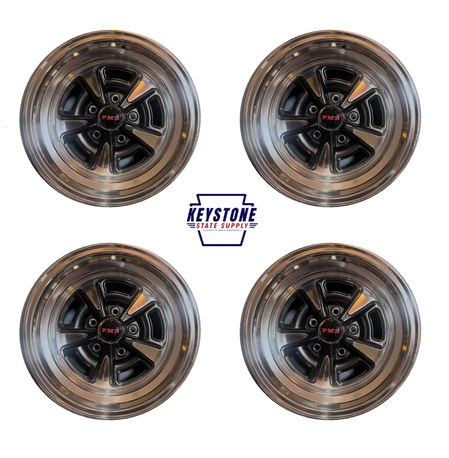 1970 1971 1972 Pontiac GTO Rally 2 II Wheels Set/4 15/7 Highly Polished Aluminum