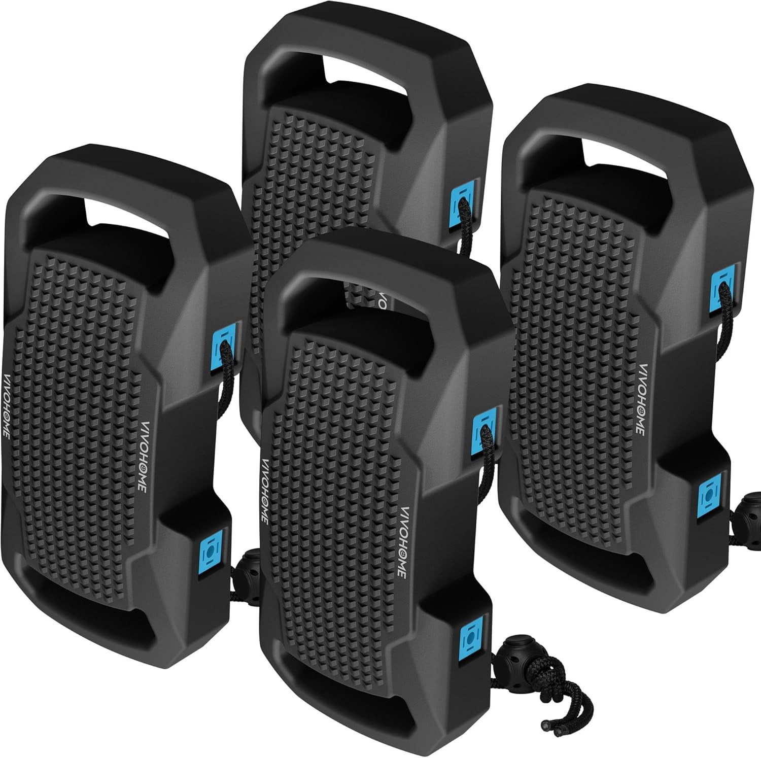 SPECSTAR EVA Boat Fenders, 4 Pack, Black, UV and Seawater Resistant with Nylon