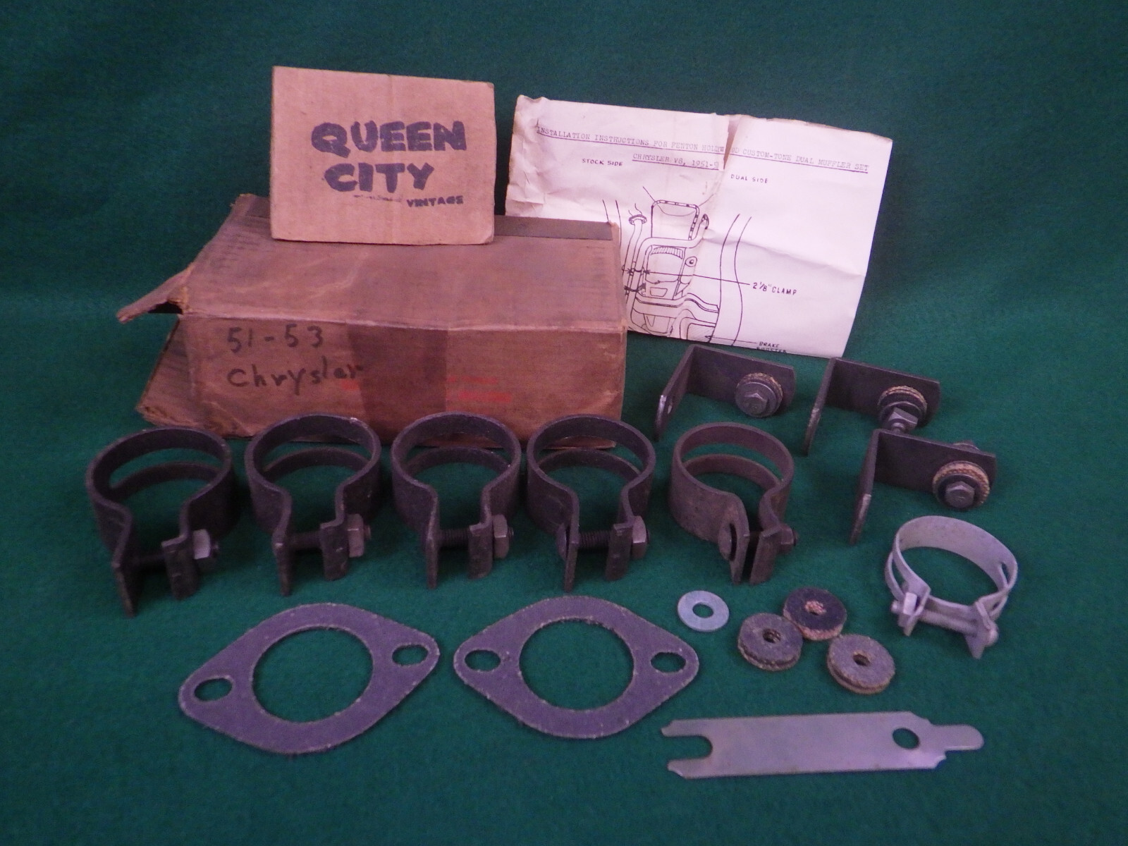 NOS Fenton Hollywood dual exhaust installation kit 1951-1953 Chrysler V8