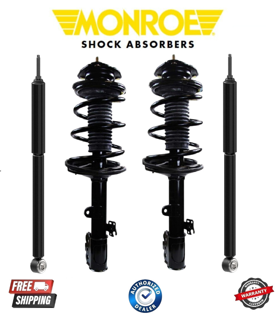 Complete Monroe Kit Front Coil Spring & Rear Shock For 11-14 Toyota Sienna AWD