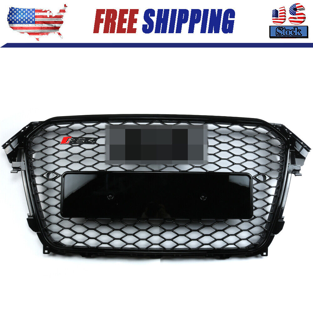 HONEYCOMB SPORT MESH RS4 STYLE HEX GRILLE GRILL BLACK FOR 13-16 AUDI A4 S4 B8.5