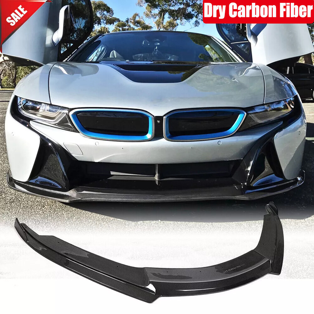 For BMW I8 i8 Coupe 2014-2018 Dry Carbon Fiber Front Bumper Lip Spoiler Splitter