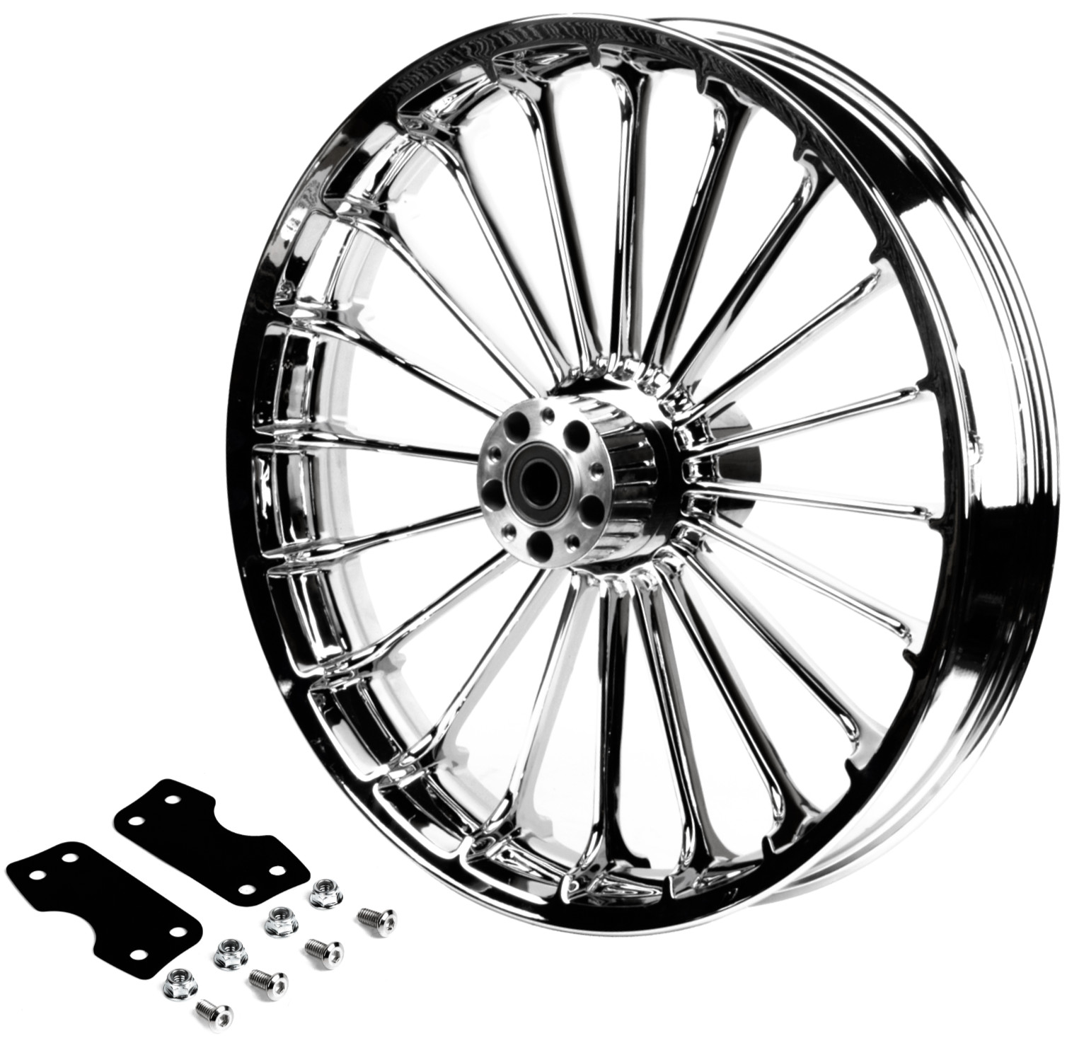 Hoprousa Front Wheel for \'14-later Harley Touring Chrome Turbine Wheel Rim