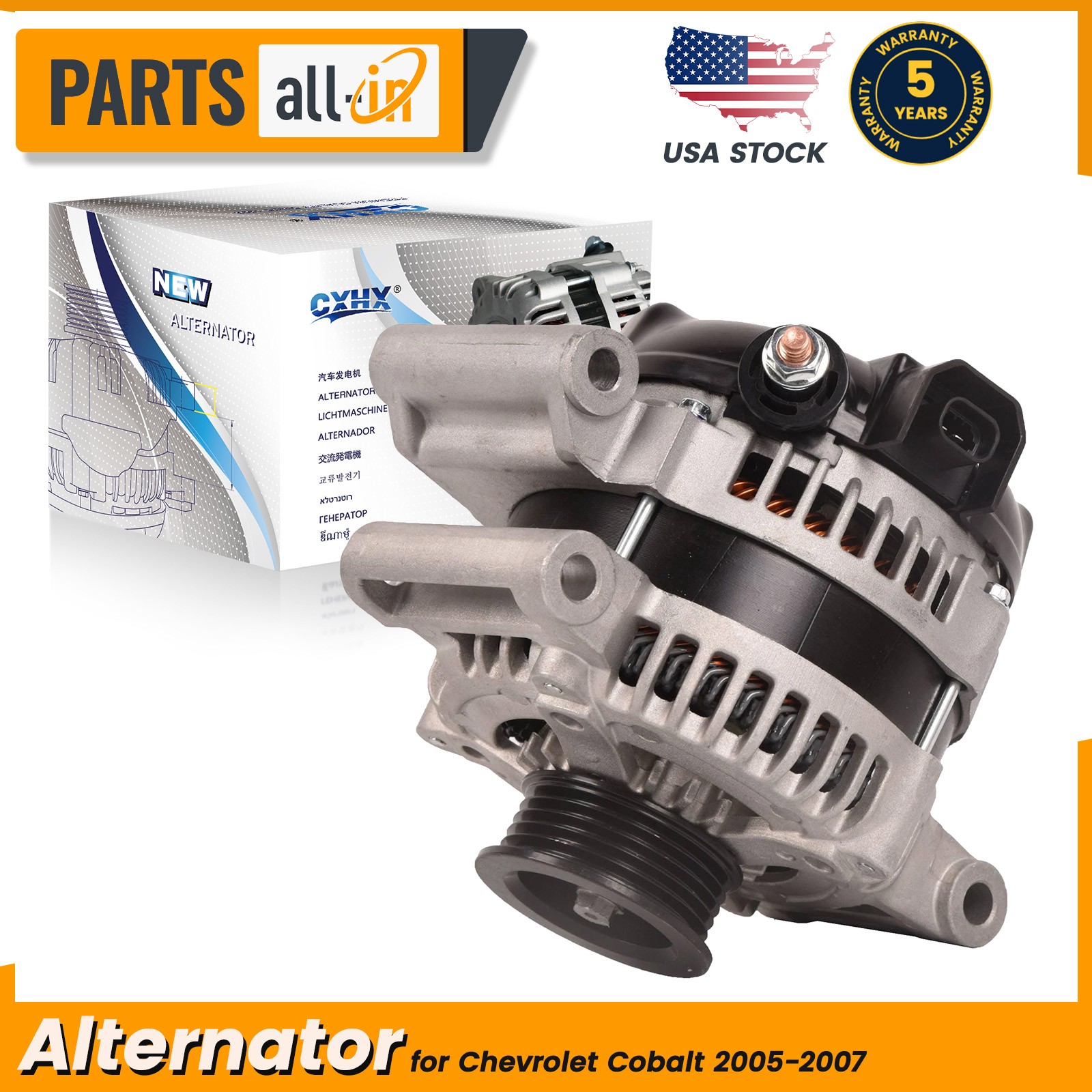 Alternator 120A 12V for Chevrolet Cobalt 2005-2007 HHR Pontiac G5 Pursuit 11140N
