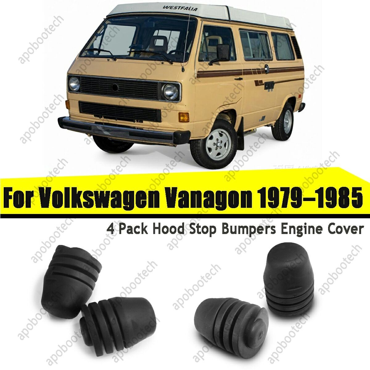 4Pcs Car Engine Hood Rubber Stop Mount Bush Buffer Cushion For VW Vanagon 79-85