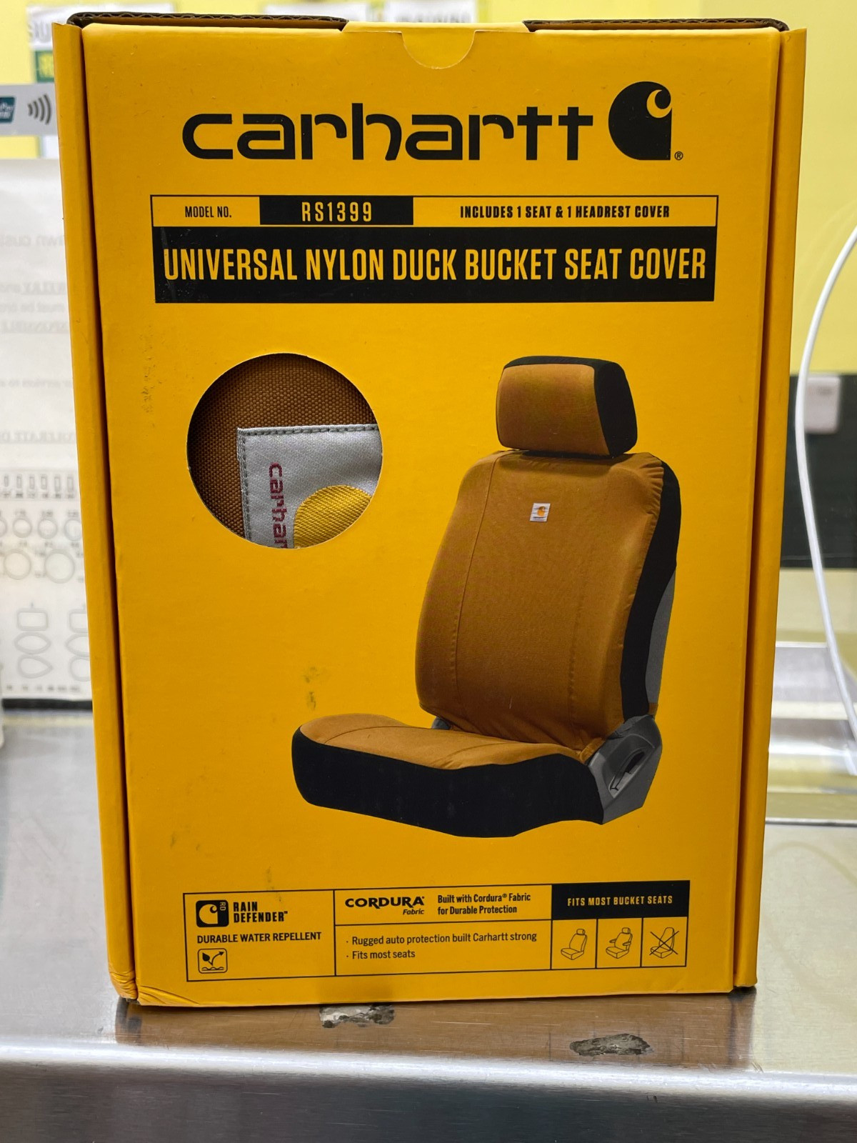 Carhartt Universal Nylon Duck Bucket Seat Cover Waterproof Brown Truck SUV