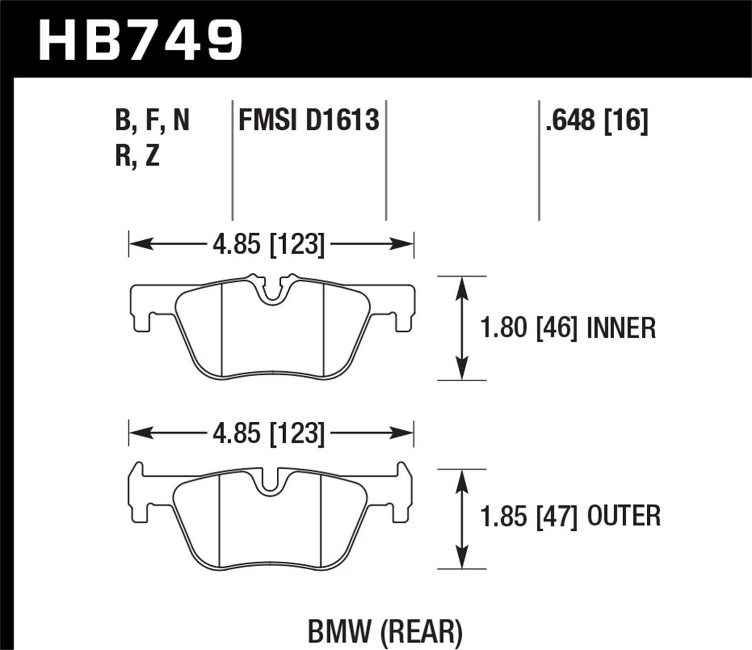 Hawk Performance HB749B.648 HPS 5.0 Disc Brake Pad