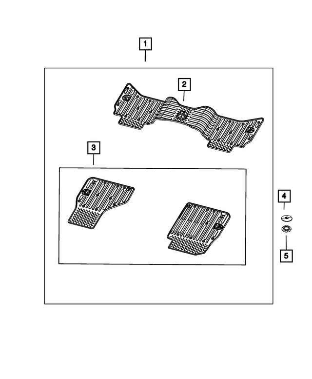 Genuine Mopar Floor - Rear Mat Kit 68455173AB