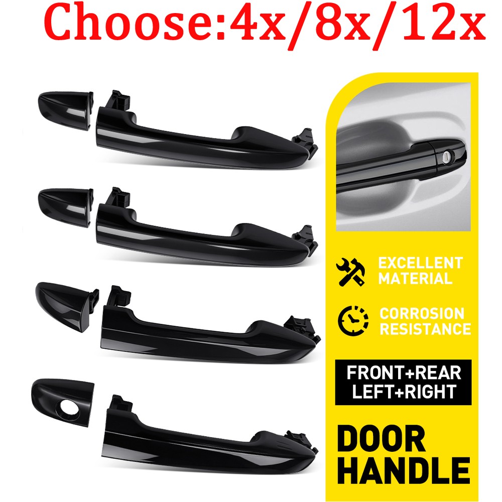 For 2011-16 Toyota Sienna Front Rear Left Right Exterior Door Handle Black 4-12X