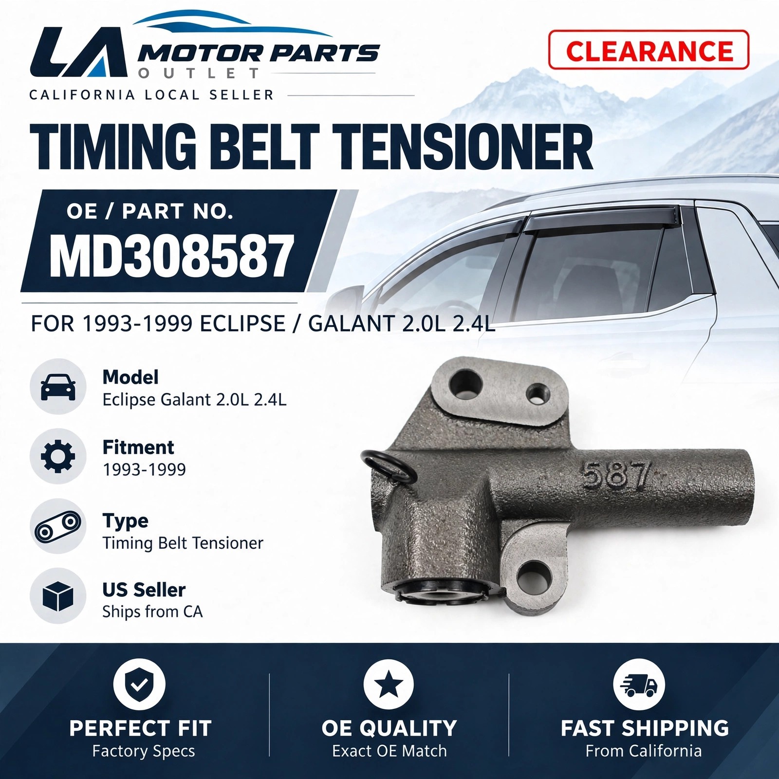Hydraulic Timing Belt Tensioner 93-99 Eclipse Talon Galant 2.0L 2.4L MD308587