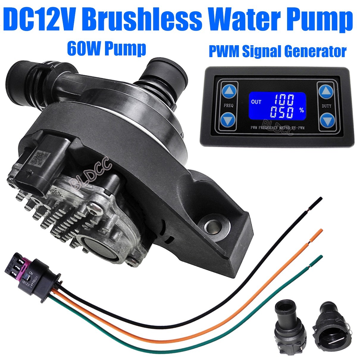 Electric 60W Brushless Engine Auxiliary Water Pump PWM 12V Auto Circulation Pump