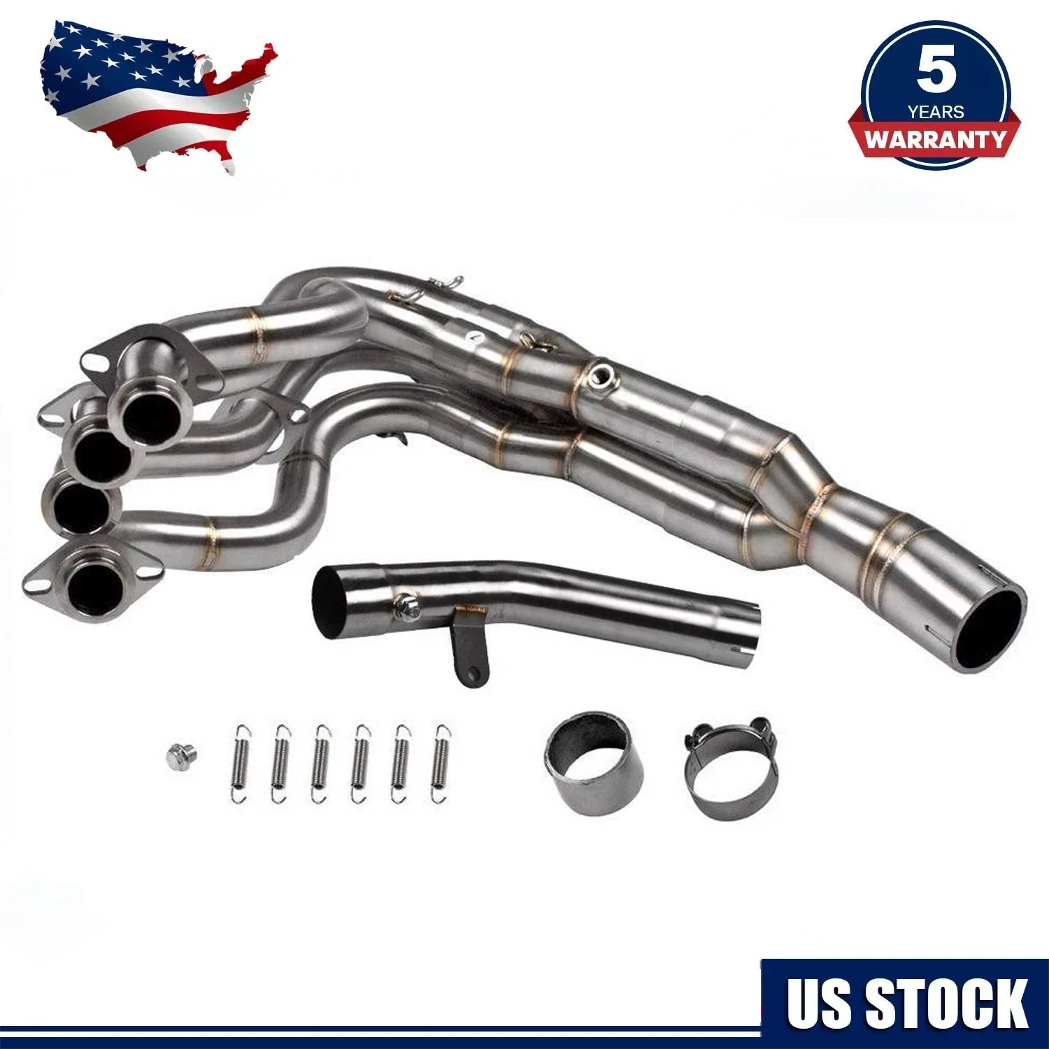 For Kawasaki Ninja ZX6R ZX636 2009-2026 Full Exhaust System Link Pipe Front Tube