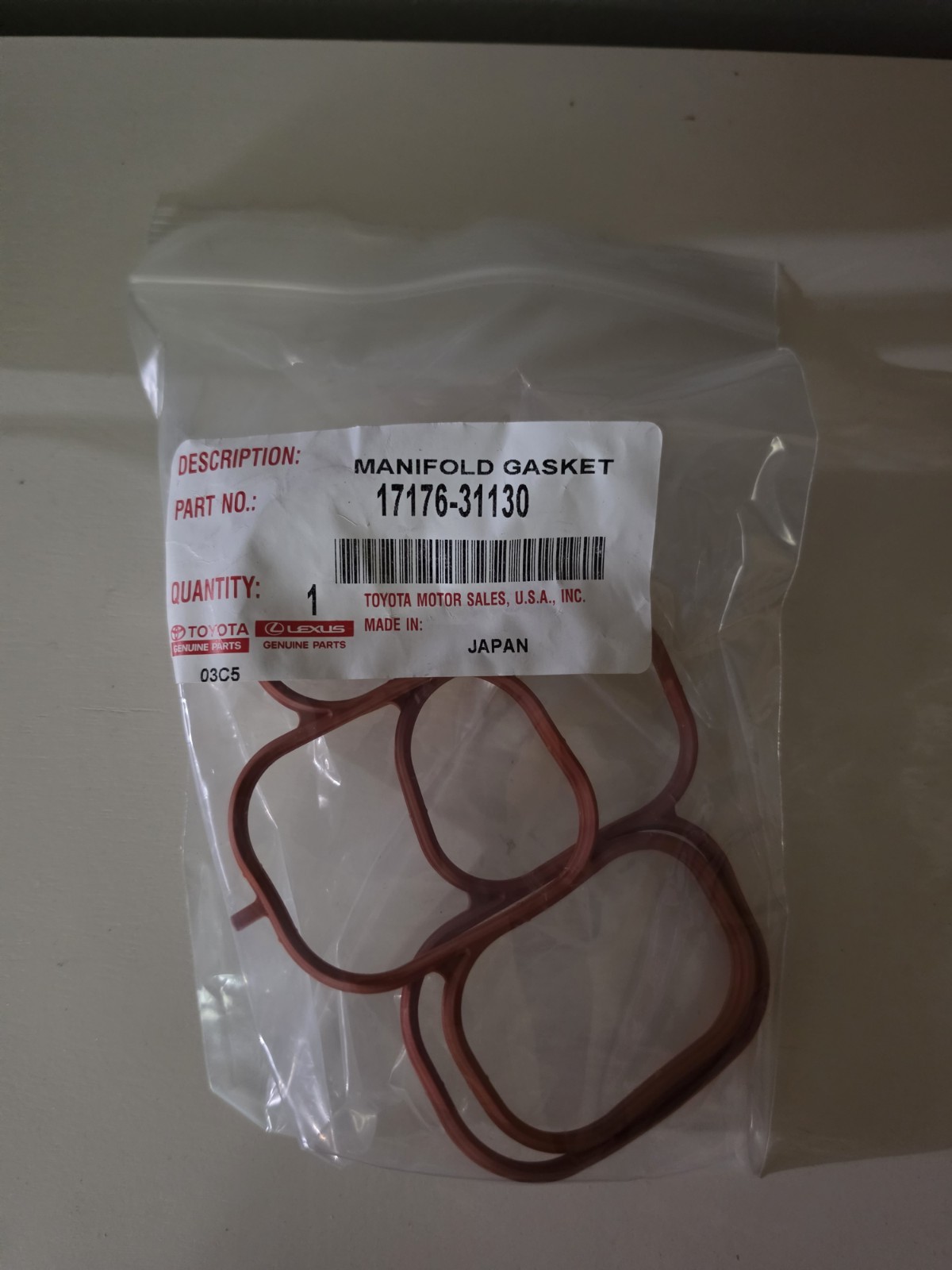 GENUINE TOYOTA 16-23 TACOMA 3.5L INTAKE MANIFOLD PLENUM GASKET 17176-31130