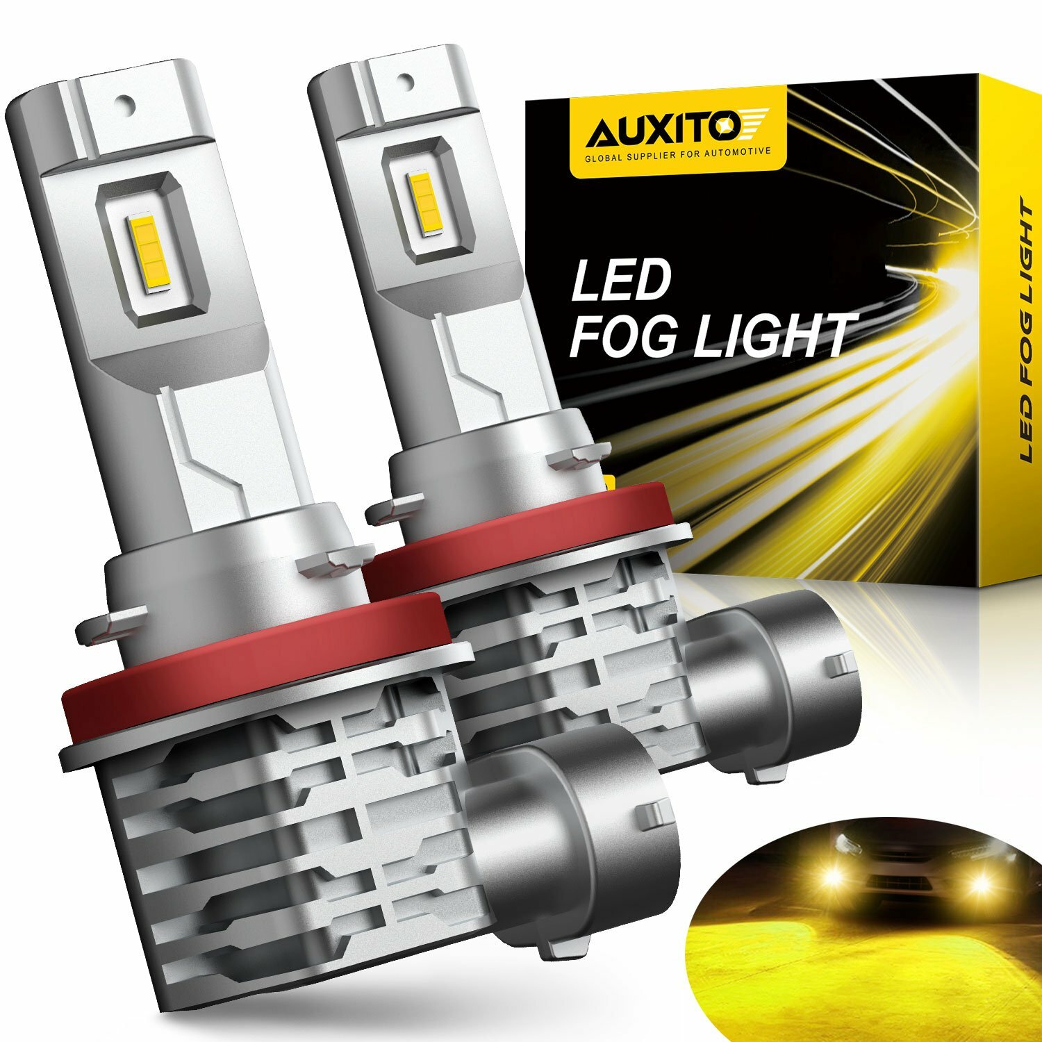 AUXITO H8 H11 H9 LED Front Fog Driving Light 3000K Yellow Golden Bulb DRL Canbus