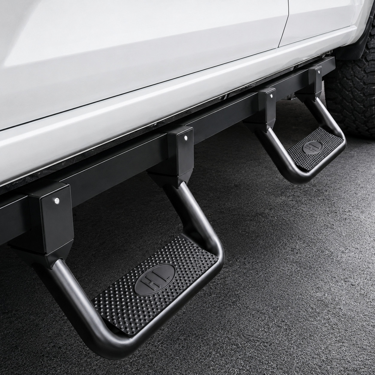 2Pcs Aluminum Side Steps Nerf Bar For Chevy GMC Universal Pickup/Truck/SUV Black
