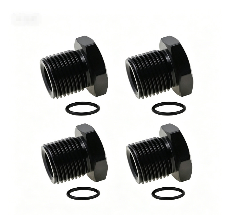 1/2-28 to 3/4-16 Thread Adapter w/ Washer Automotive Oil Filter Fitting 4PCS