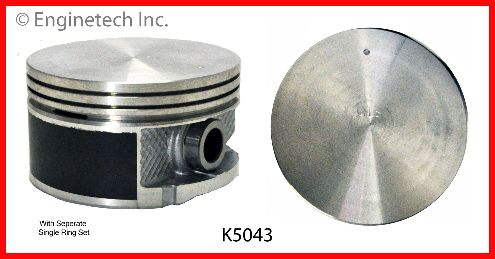 Enginetech K5043(6)PSTD Engine Piston Kit with Separate Full Ring Stack for Chry
