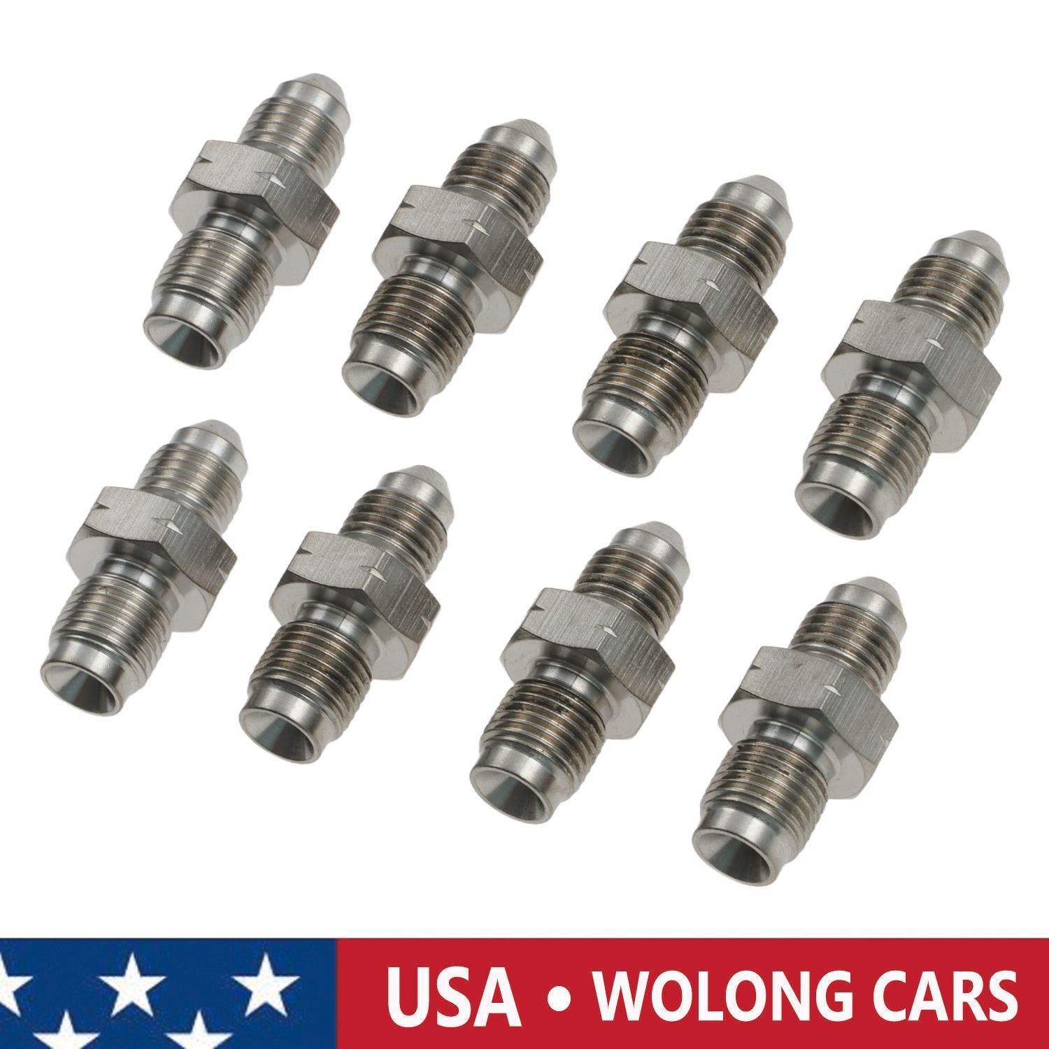 8Pcs 3AN Male to M10 x 1.0 Male Metric Adapter for Brake Clutch Fuel and Oil