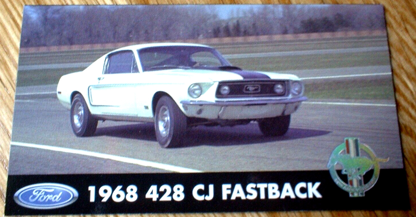 2 1968 Mustang 428 Cobra Jet Official Ford Photo Magnets 68 Cj Fastback