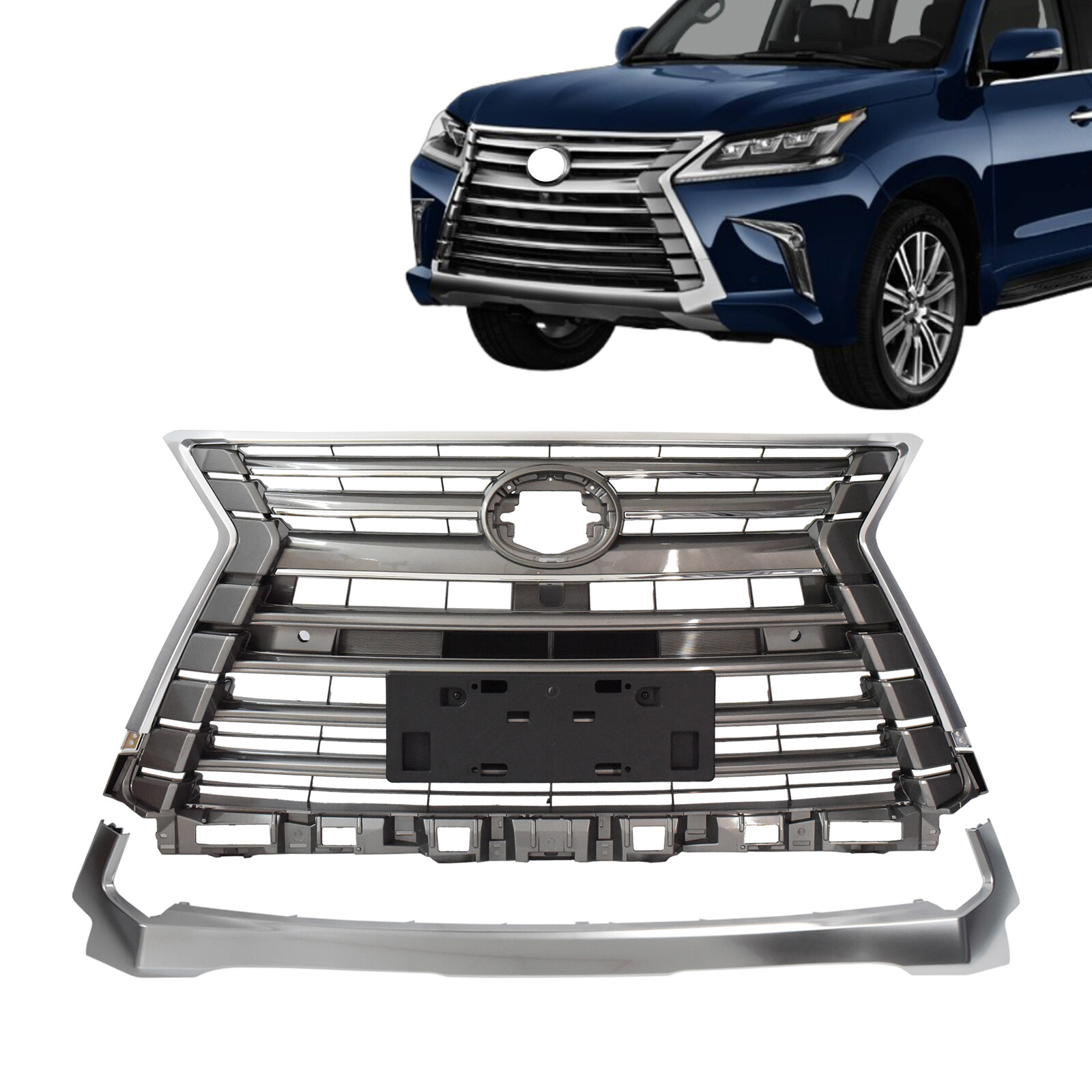 Front Radiator Grille Factory Style For Lexus LX570 2016-2021 W/O Camera Hole
