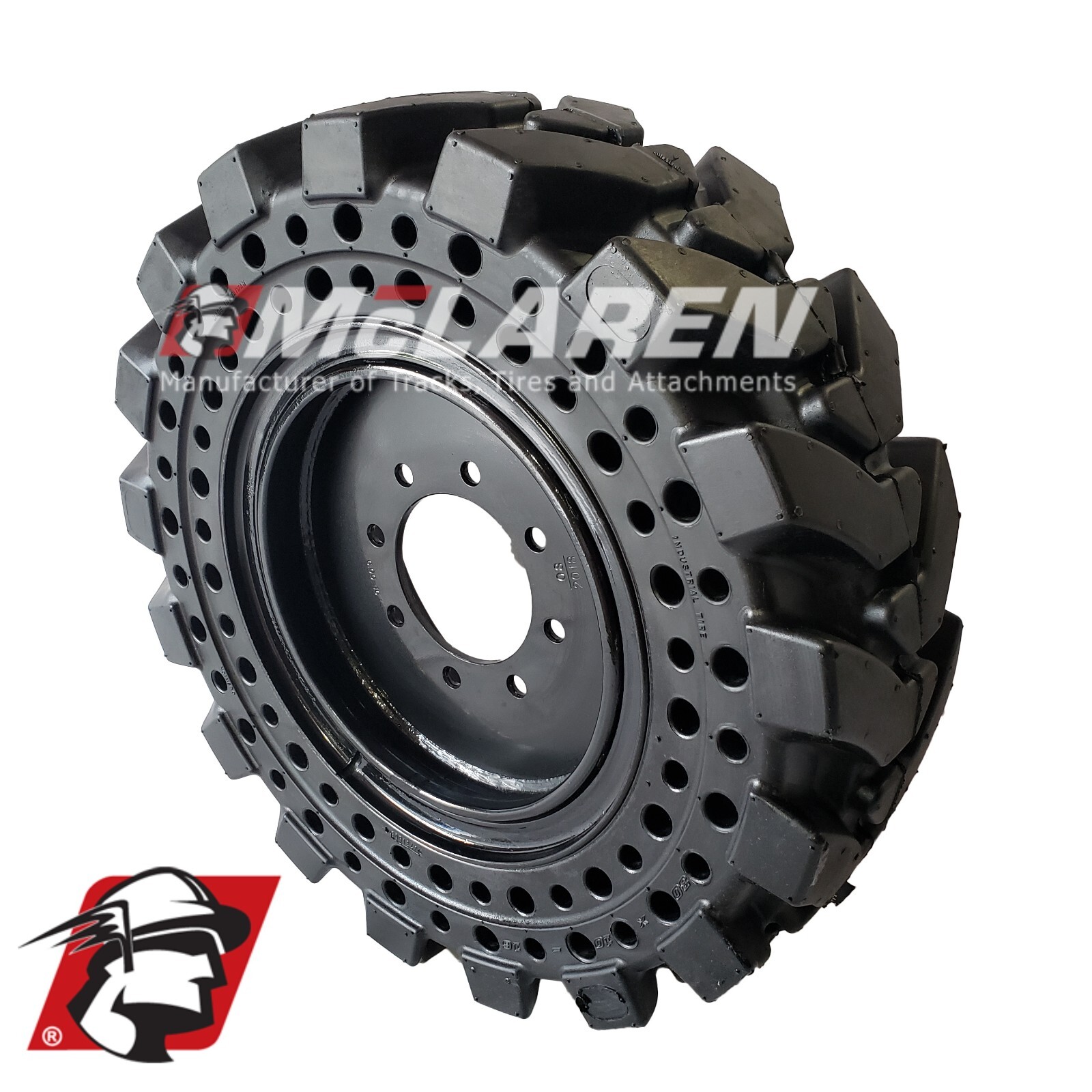 10x16.5 Solid Skid Steer Tires Flat Proof Set of 4 With Rim Maximizer GT