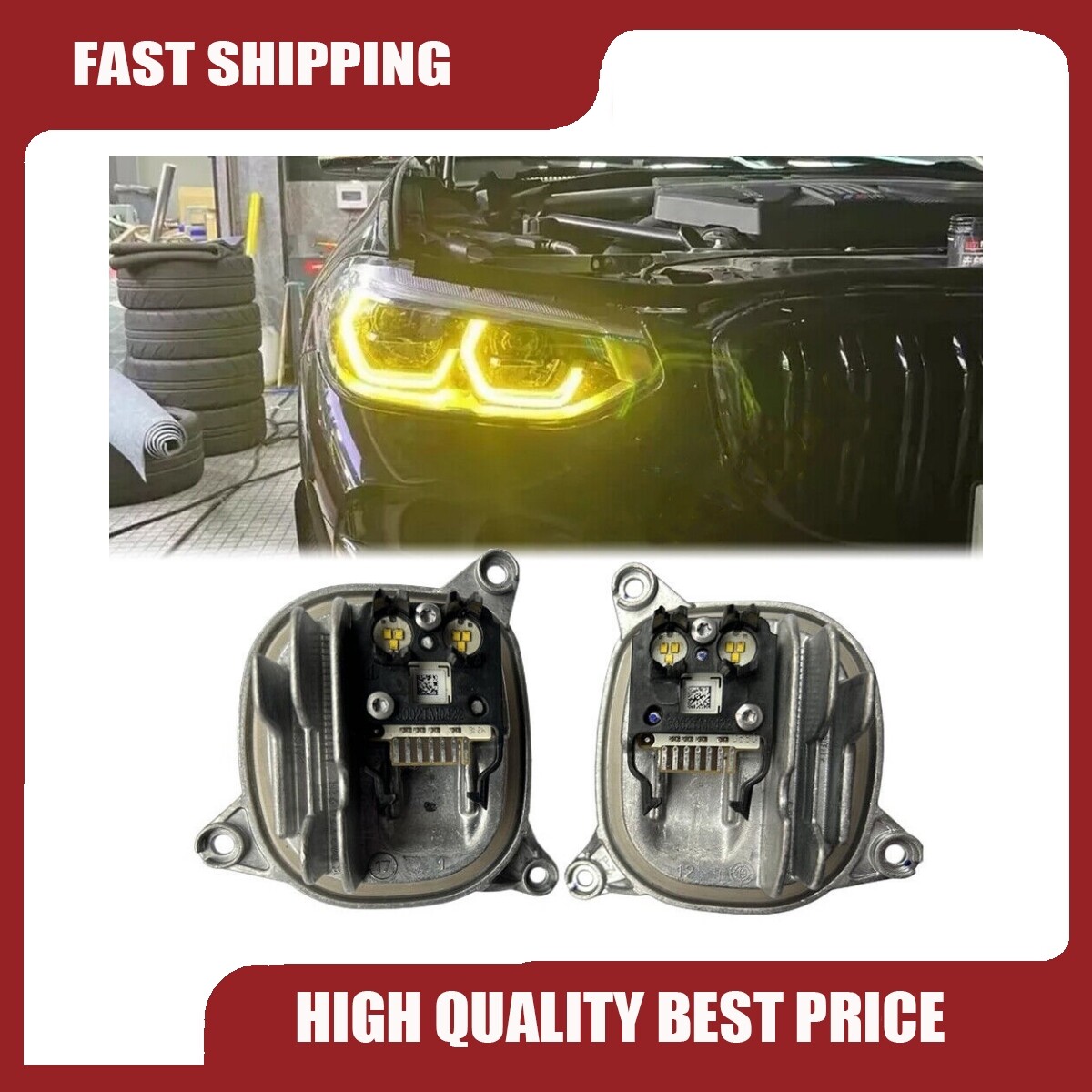 Lemon CSL Yellow DRL LED Module 63117466107/08 For BMW X3 X3M F97 G01 X4 X4M G02