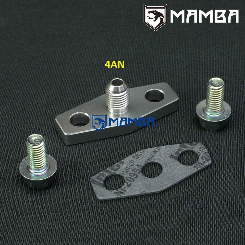 MAMBA 4AN Turbo Oil Feed Flange Kit Garrett GTX5008R GTX5018R w/2.5mm restrictor MAMBA 4AN Turbo Oil Feed Flange Kit Garrett GTX5008R GTX5018R w/2.5mm restrictor
