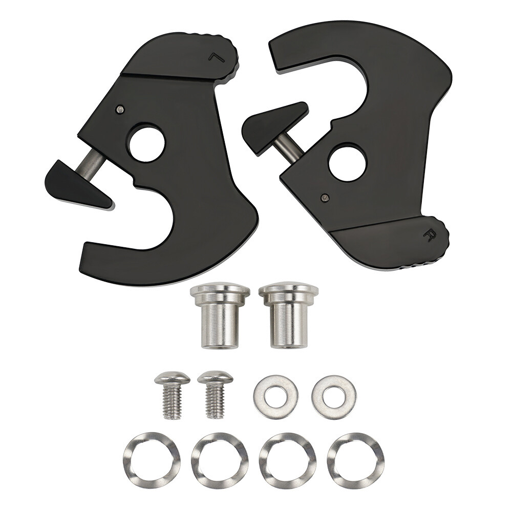 Black HD Detachables Latch Kits For Harley Touring Sissy Bar Luggage Racks