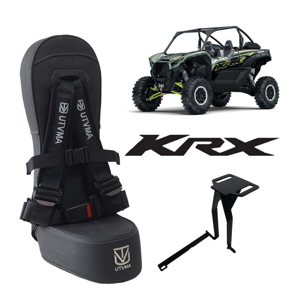 UTVMA '20-'25 Kawasaki KRX Front Bump Seat w/ Offroad Buckle Black Harness