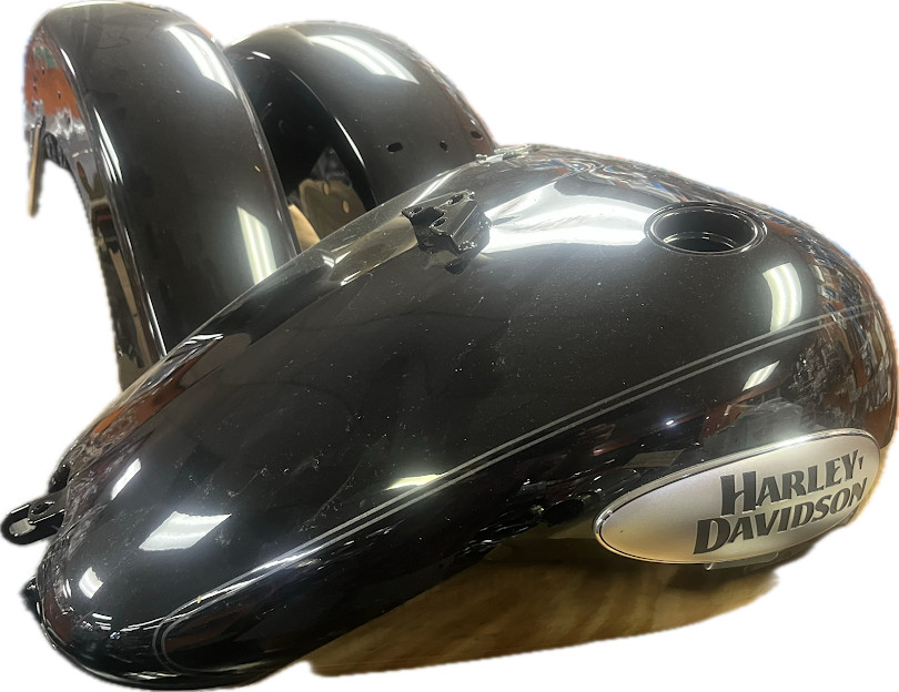 Harley OEM Paint Set Heritage F Boy M8 Tank Fenders 2018-22 Vivid Black