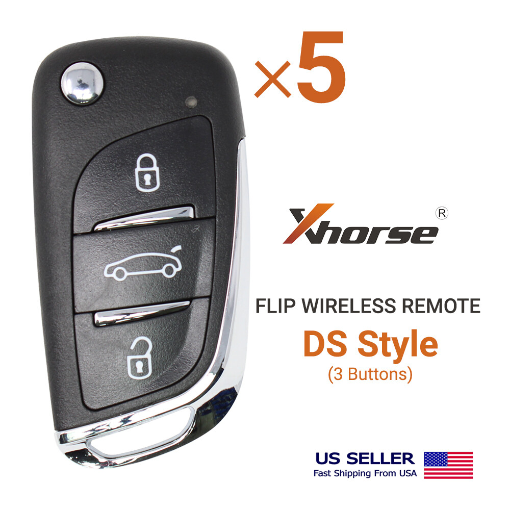 5× Xhorse Universal Wireless Flip Remote Key DS Style 3 Buttons XNDS00EN