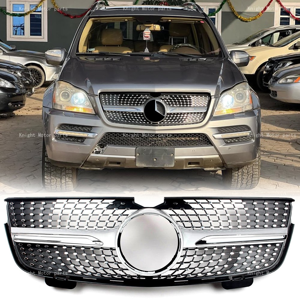 Chrome Silver Front Racing Grille For GL-Class X164 2007-2009 GL320 GL350 GL450