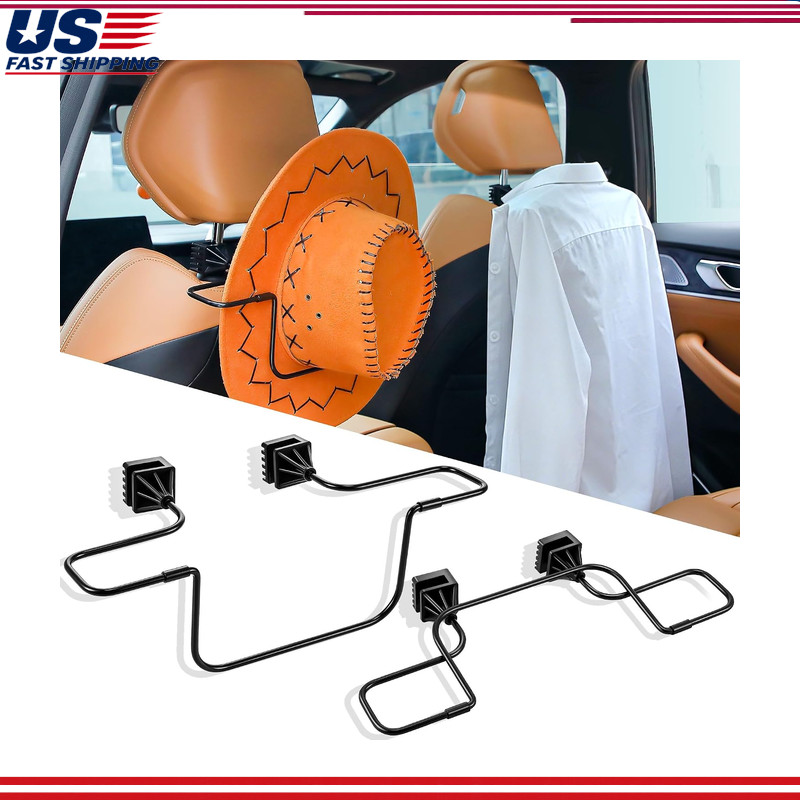 2 Pack Cowboy Hat Holder Rack Truck SUV, Foldable Car Clothes Hanger, Seat Back 2 Pack Cowboy Hat Holder Rack Truck SUV, Foldable Car Clothes Hanger, Seat Back