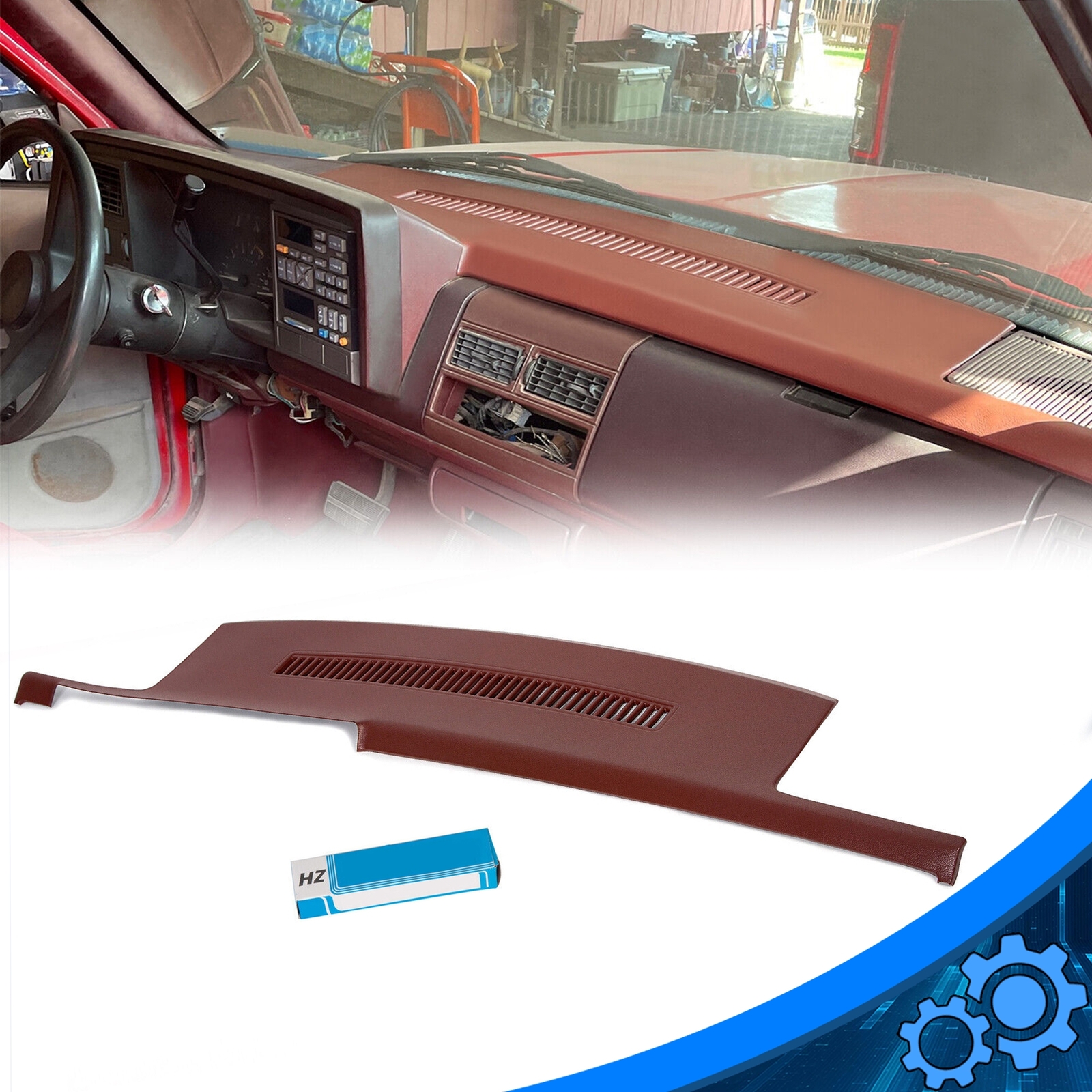 FOR 88-94 1988-1994 CHEVY GMC C1500 K2500 YUKON MOLDED DASH PAD COVER CAP Garnet FOR 88-94 1988-1994 CHEVY GMC C1500 K2500 YUKON MOLDED DASH PAD COVER CAP Garnet