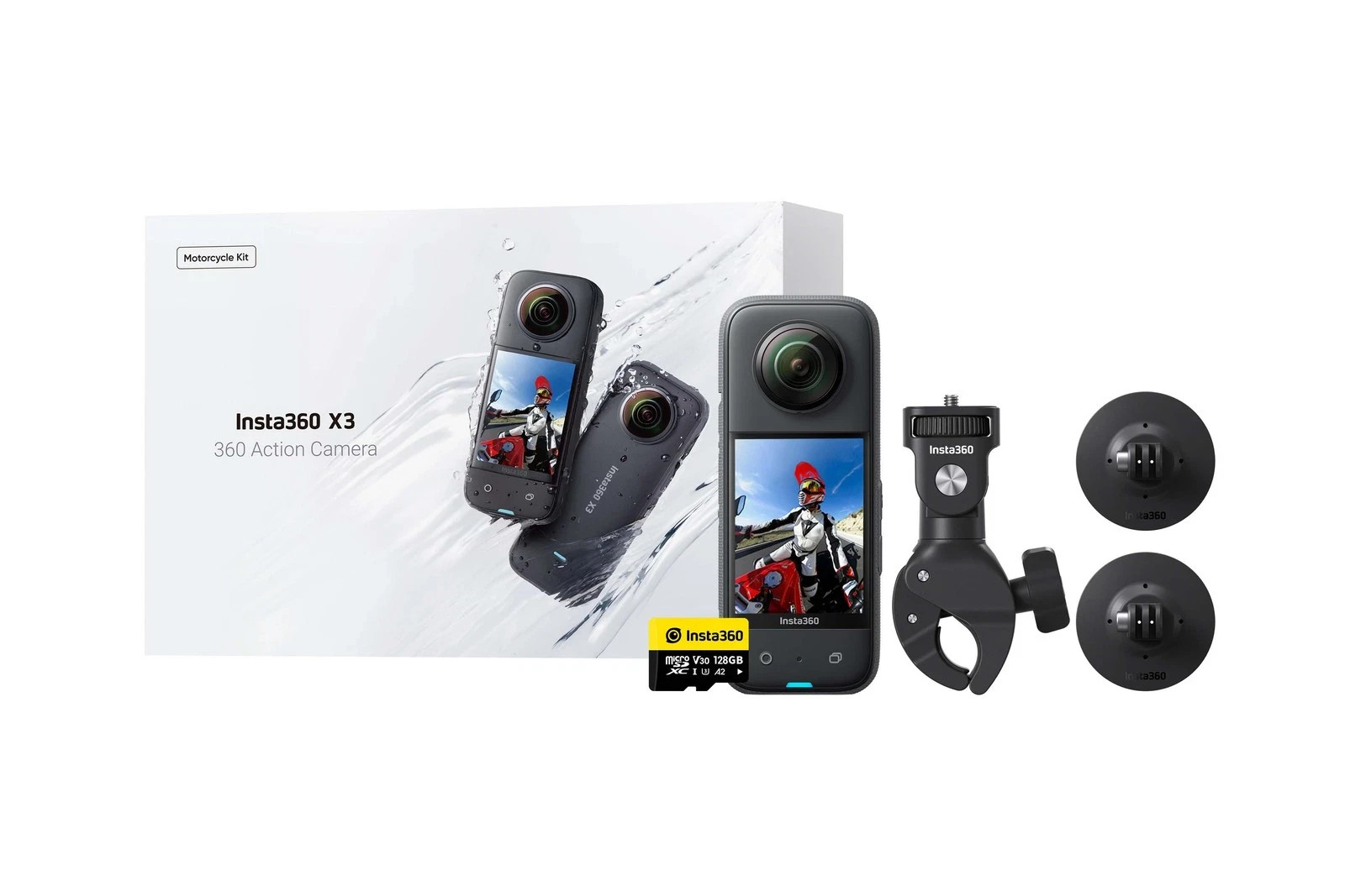 INSTA360  X3 Motorcycle Bundle - Action Camera Kit For Riders