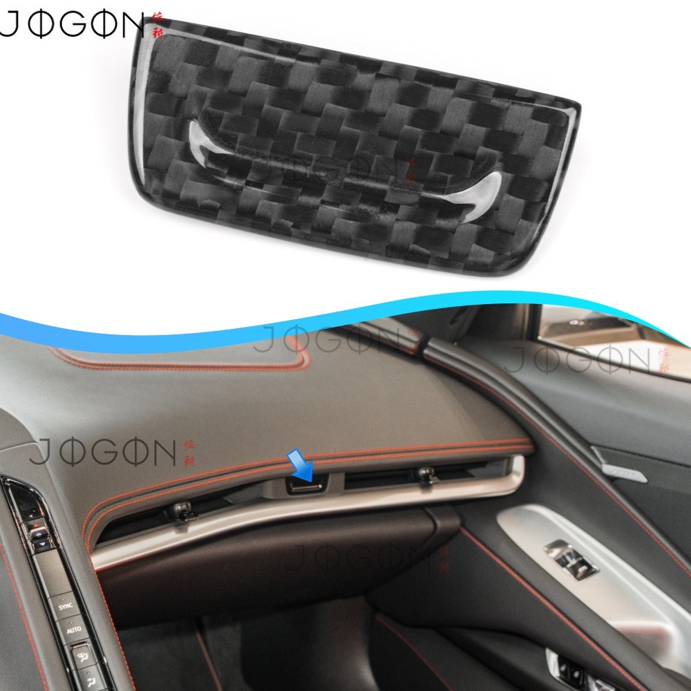 Real Carbon Co-pilot Glove Box Button Cover For Corvette C8 Stingray Z51 2020-25