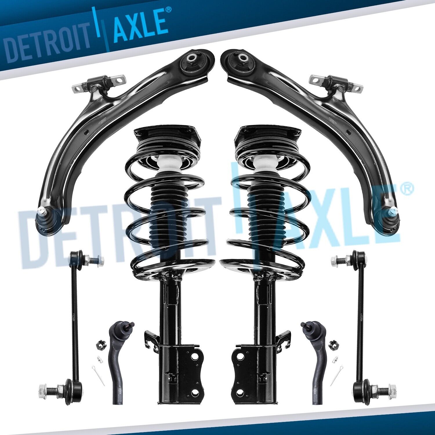 Front Struts & Control Arms & Tie Rods Kit for 2007 - 2012 Nissan Sentra 2.0L